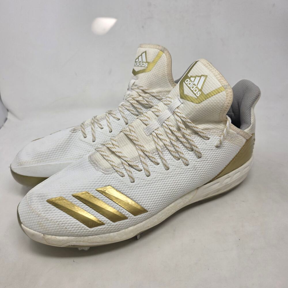 Adidas Icon V SPG 75001 Mens 14 White Gold Metal Baseball Cleats
